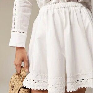 J. Crew Cotton Poplin Mini Skirt with Rickrack Trim